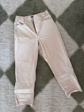 Scoop NYC Straight Leg Pants in Light Beige